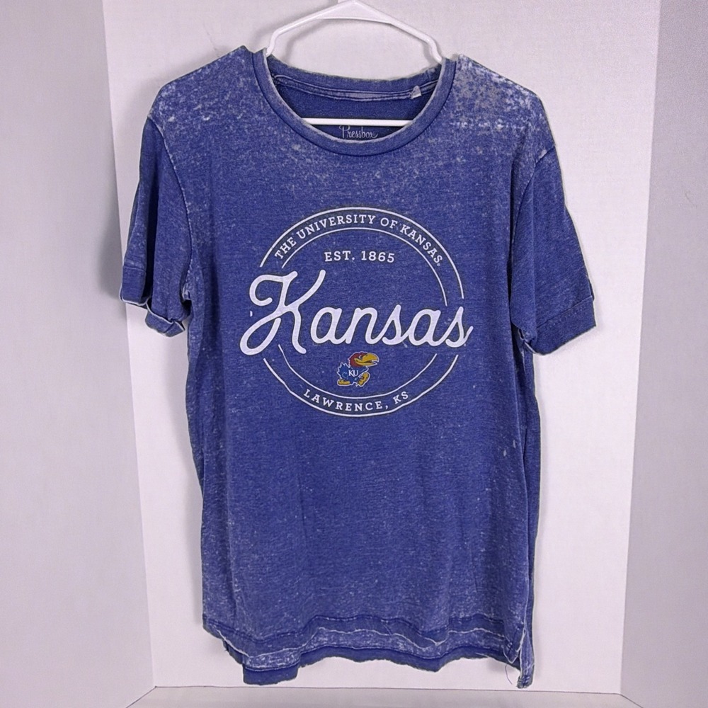 Pressbox NCAA University of Kansas Blue short sleeve T-shirt. Medium